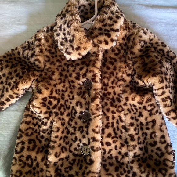 Toddler Faux Leopard Print Coat Jacket - Picture 3 of 6